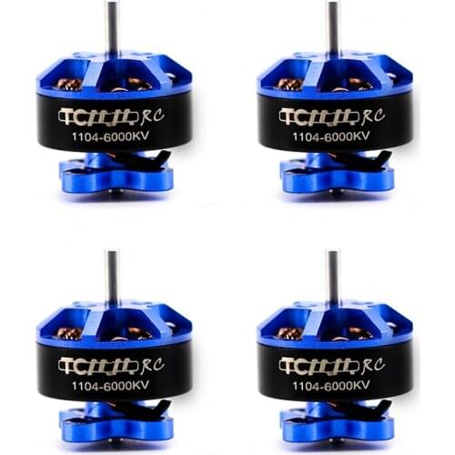 TCMMRC fpv Brushless motor rc 4PCS 1104 6000KV Brushless Motor 9mm spacing for RC FPV Racing Drone Quadcopter Frame