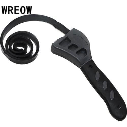 WREOW 500mm Universal Wrench Multi-function Black Rubber Strap Wrench Adjustable Spanner For Car Repair Tools Opener Tool
