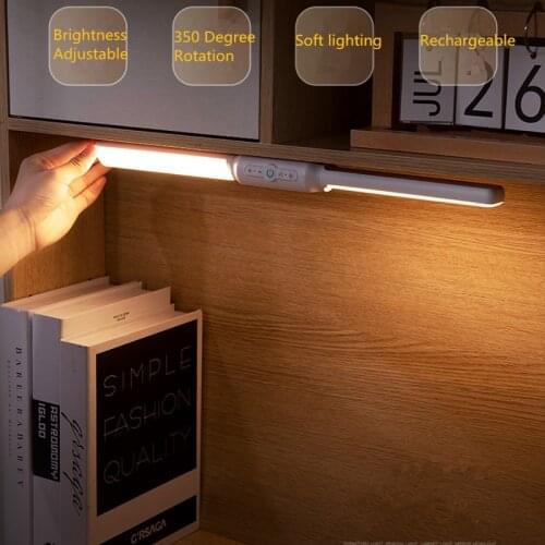 Rotation LED Night Lights 10 Modes Lighting Reading Lamp 3 Colors Temperature Remote Control Rechargeable Timing LED Table Lamps