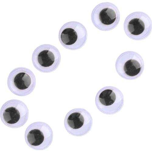 10pcs 10mm Black & White Plastic Safety Doll Toy Round Eyes for Kids DIY Accessories