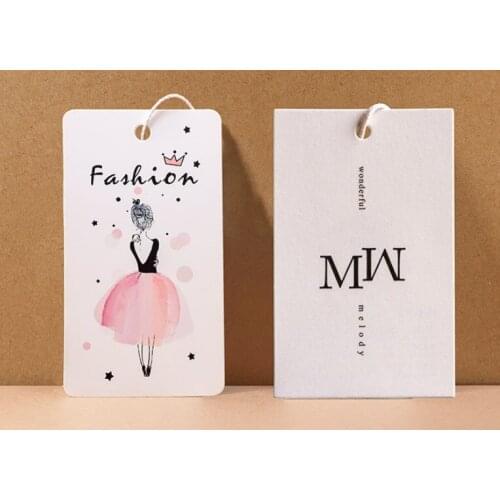 1000pcs/lot 9x5cm customize tags with logo garment paper label custom hang tag print labels clothing label tag