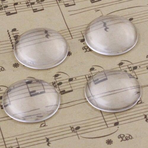 15mm Thickness:5mm Round Flat Back Clear Glass Cabochon Dome Cameo Jewelry Finding 15pcs/lot (K02896)