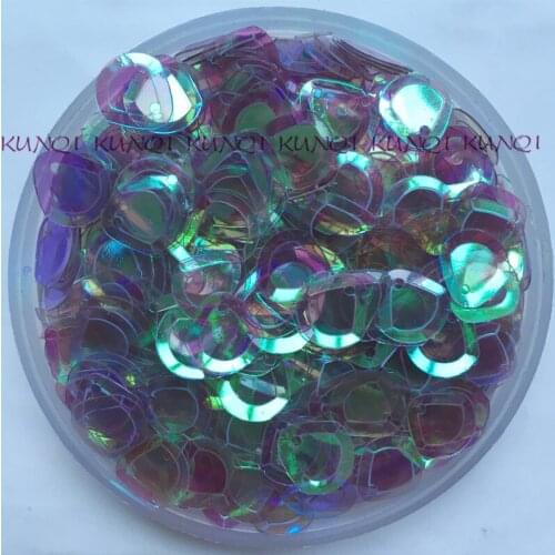 1600pcs/2800pc 9mmTransparent Purple Fan-Shaped Loose Sequin Paillette Crafts Sewing Women Kids Shoe,Cap,Diy Garment Accessories