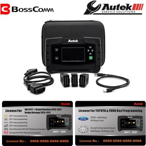 Autek IKEY820 Car-Key-programmer OBD2 Auto Immobilizer Tool With Two Licenses Full Package 100% Original for Locksmith