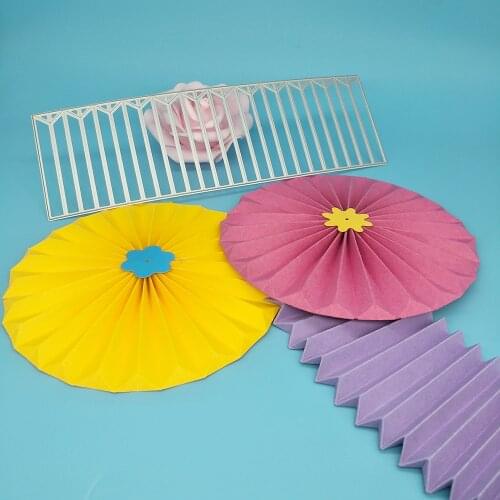 3D Creased circle, umbrella shape, flower metal cutting die, scrapbook, photo album, greeting card, DIY decoration