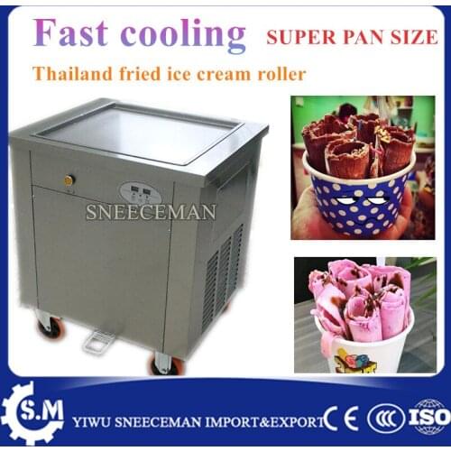 50cm big pan size 110 V / 220 V Square single pan fried ice cream roll machine ice pan machine with temperature control system