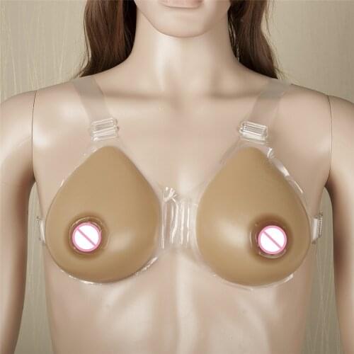 800g/pair Crossdresser Transgender Super Soft Teardrop Breast Forms Fake Boobs Silicone Breast Bra Needn't Any Adhesives