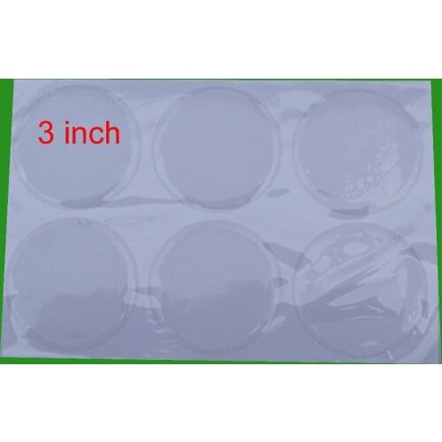 Free Shipping 1000 pcs/lot 3" Round Clear Epoxy Adhesive Circle Stickers Glitter Self Adhesive Sticke 3D effect Domes