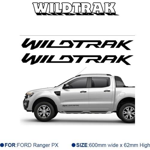 Free Shipping Car Decals 2 Pcs Wildtrak Font Graphic Vinyl Sticker Side and Rear Tailgate Fit For Ford Ranger PX