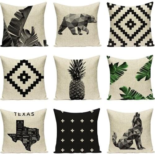 Geometric Pillow Case Cotton Linen Art Decorative Cushion Covers Car Seat Accessories Sofa Throw Pillow Cases Home Decor 45x45cm