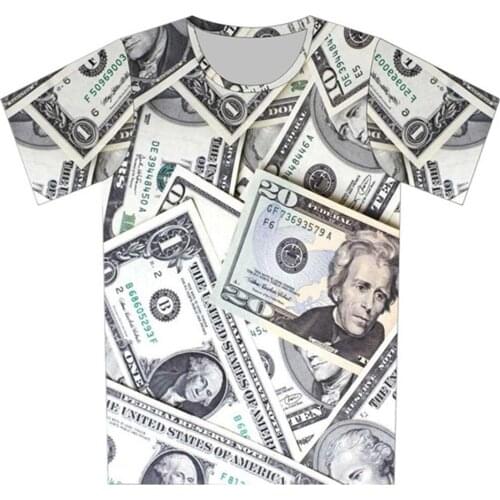 Joyonly 2019 Summer Boys/Girls Print Money Dollar President T-shirt Children Short sleeve O-Neck Fashion 3d T shirts Kids Tops