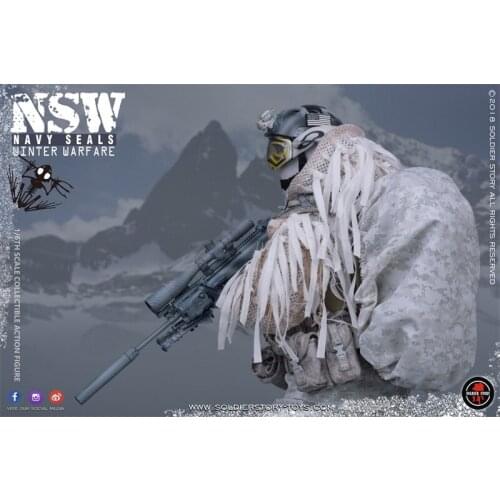 SoldierStory SS109 1/6th Camouflage Combat Uniform Model Of Snow NSW WINTER WARFARE Soldier Doll For 12inch Doll Action Collect