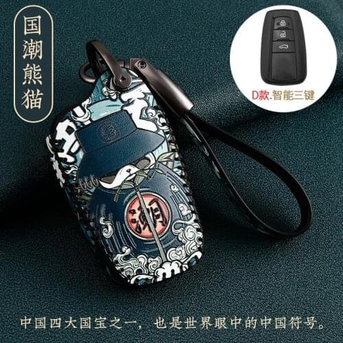 Leather Car Key Case Cover For Toyota Camry Corolla C-HR CHR Prado RAV4 Prius 2018 2019 2020 2/3Buttons