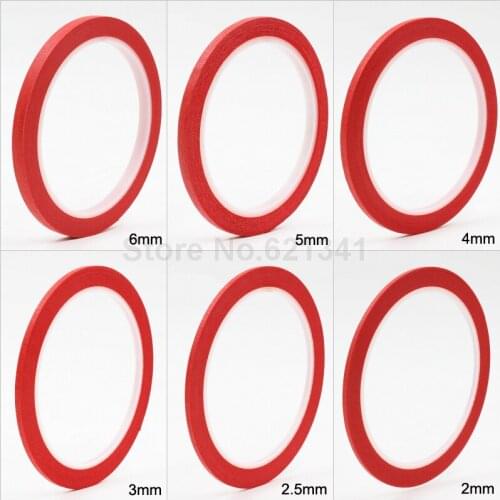 6Rolls/Lot) Red 2mm 2.5mm 3mm 4mm 5mm 6mm Draping Tape Pattern Making Supplies Masking Tape & Nail Art Tape Free Shipping