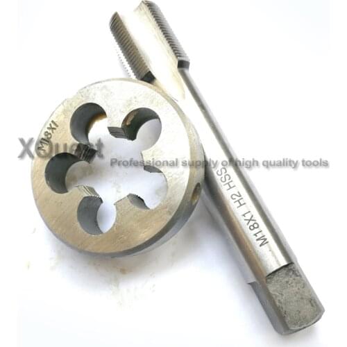 HSS Metric Right Hand Tap and Die set M18 Fine screw plug taps Round dies M18X2 18X1.5 M18X1.25 M18X1 M18X0.75 M18X2.5 M18X1.75