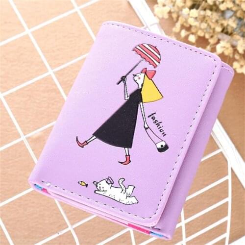 Mcneely Girl Mini Purse Fashion Short Owl Pattern Women Wallet New Design Zipper PU Leather Ladies Students Card Holder Carteras