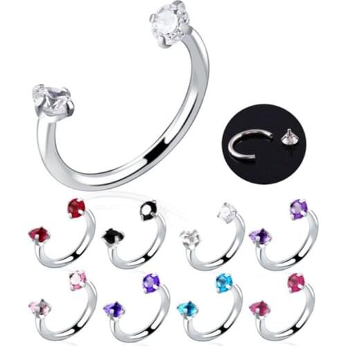 Fashion Stainless Steel Horseshoe Hoop Daith Lip Helix Septum Nose Ear Eyebrow Nipple Cartilage Tragus Faux Neus Jewelry
