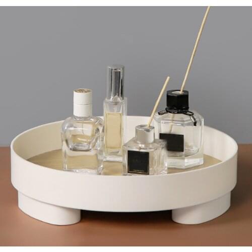 Fashion Nordic Plastic Round Storage Tray Tableware White Ring Tray Decorative Jewelry Desktop Wedding Kitchen Serving Tray