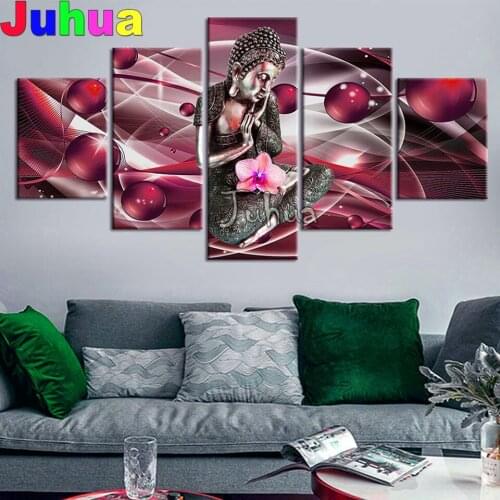 Multi Panel Buddh Statue Diamond Painting Full Round Diamond Embroidery Mosaic Cross Stitch Religion Icon Home Decoration Gift