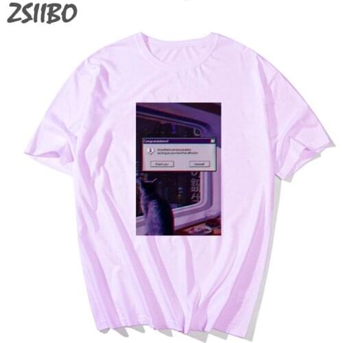 Fashion Sad Anime Vaporwave Funny Printed Mens Tshirt Aesthetic Japan Otaku Unisex Short Sleeve T-shirt Men and Women Tees Tops