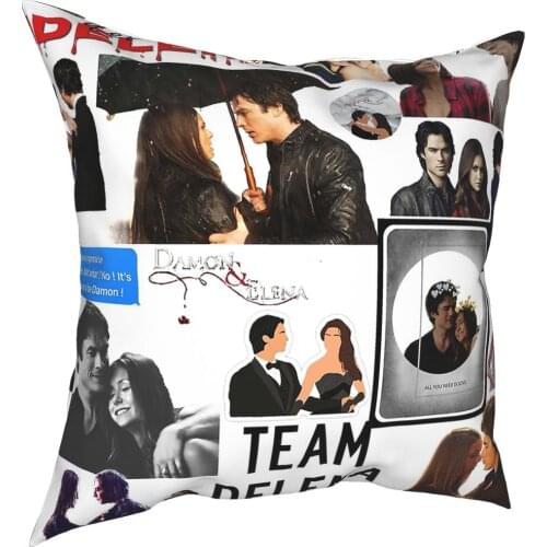 The Vampire Diaries Team TV Show Pillow Case Decoration Cushions Throw Pillow for Sofa Polyester Double-sided Printing Print
