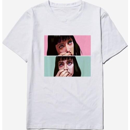New Fashion Pulp Fiction Mia Wallace Casual T-Shirt Men Funny Style Streetwear Ladies Women Tshirts For Summer Streetwear