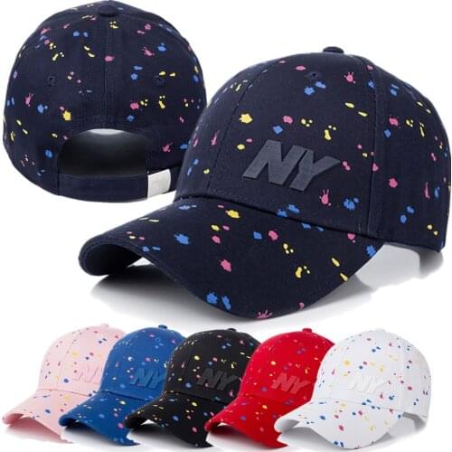 New Women Cap Fashion NY Letter Patch Baseball Cap Female Polka Dot Printing Casual Adjustable Outdoor High Quality Hat Cap