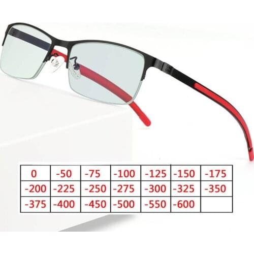 Anti-blue light Myopia Glasses Frame Women Men Metal Student Finished Short-sighted Eyewear -0.5 -1 -1.5 -2 -2.5 -3 -3.5 To -6