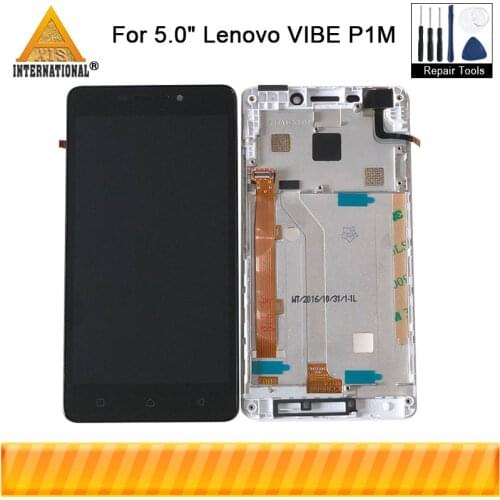 Original Axisinternational 5.0" For Lenovo VIBE P1M LCD Display Touch Screen Digitizer Frame For Lenovo P1Ma40 P1mc50 LCD