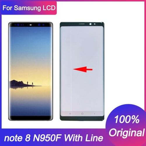 Original used LCD For SAMSUNG Galaxy Note8 with line Touch Screen For Samsung Galaxy Note 8 N9500 N950F LCD Replacement
