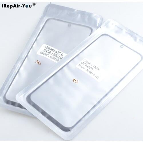 2 in 1 Front Outer Glass +OCA Film Replacement For Xiaomi Redmi Note 9 10 pro 4G 5G Touch Panel Lens