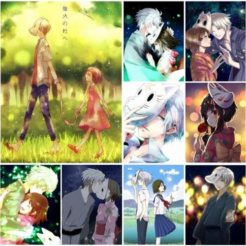 Diy Movie Poster To The Forest Of Firefly Light Anime Diamond Painting Art Mosaic Cross Stitch Wall Decor For Living Room