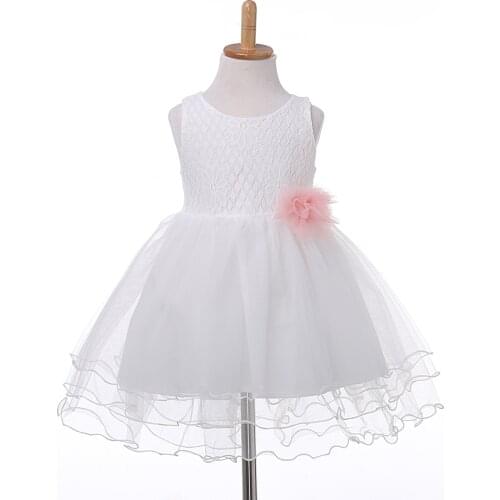Princess Kids Child Girls Dress Lace Flower Party Gown Formal Sleeveless Dresses Tulle Tutu Lovely Dress