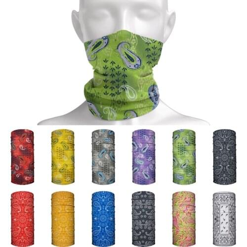 Classic Paisley Floral Neck Bandana Hair Headband for Women/men Tube Scarf UV Protection Windproof Neckerchief Cycling Face Mask