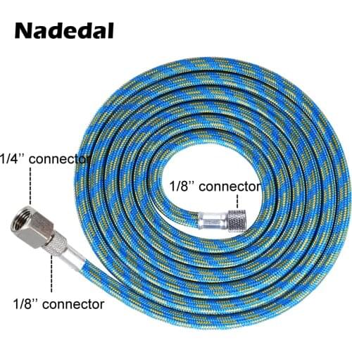 Professional Nylon Braided Airbrush Hose with Standard 1/8"*1.8m(5.9ft) Size Fitting on One End and a 1/8in For Air Brush