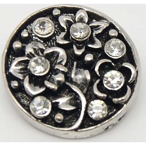 Clear Crystal Snap Button Charm For DIY leather Jewelry