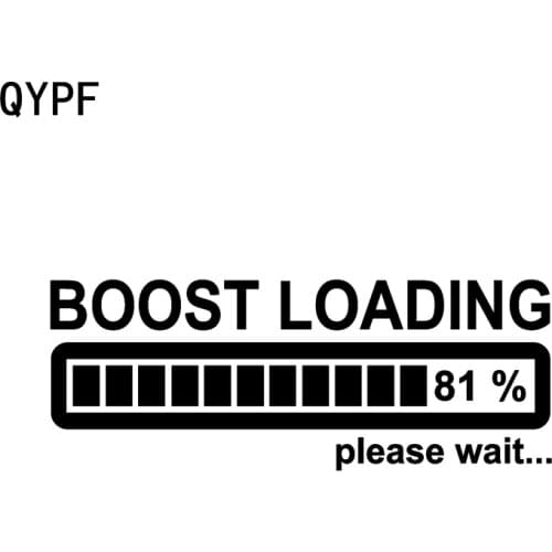 QYPF 16.3CM*6.2CM Creative Boost Loading Please Wait Funny Vinyl Decal Car Sticker Black Sliver Decoration C15-2251