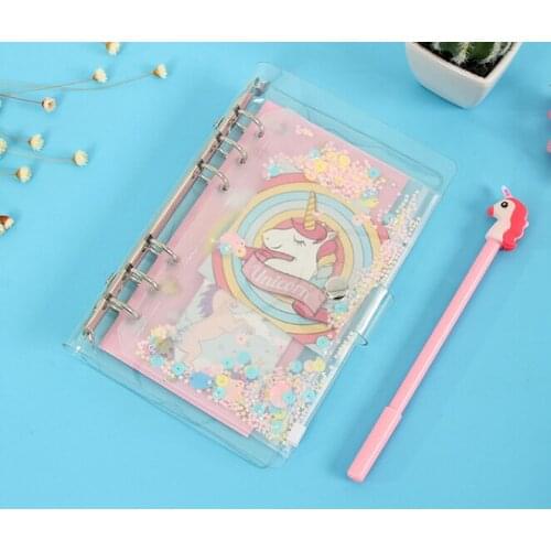 Pink Girls Cartoon Unicorn Hand Book Set Students Agenda Planner Notebook Creative Office Notepad Set Pink Diary Book A5 A6 Size