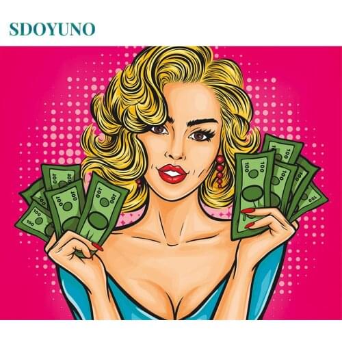 SDOYUNO Painting By Numbers Sex women 60x75cm pictures by numbers DIY Digital Painting Frameless On Canvas For Home Decor Gift