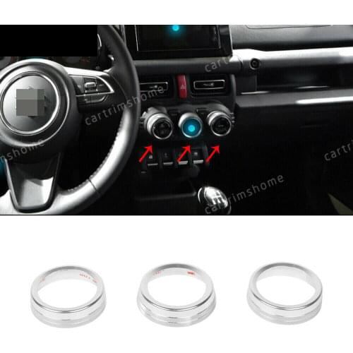 Silver Aluminum Air Conditioning Switch Botton Knob Cover For Suzuki Jimny 2019