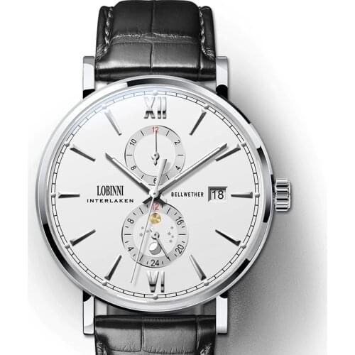 Switzerland LOBINNI Men Watches Luxury Brand Watches Men Seagull Automatic Mechanical Multi-function Waterproof Clock L1022-1