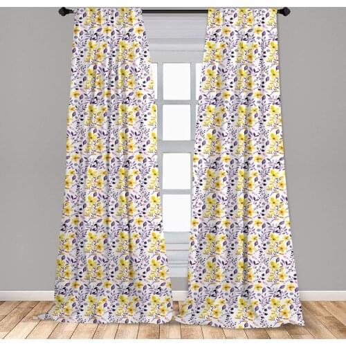 Flower Curtains with Flowers and Leaves ling Foliage Spring Rural Print Window Treatments for Living Room Bedroom Decor