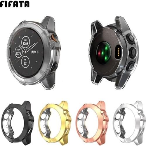 FIFATA Protector Shell Case For Garmin Fenix 5S 5 5X Plating Cover Smart Watch Screen Protective Case For Garmin Fenix 5X 5 5S
