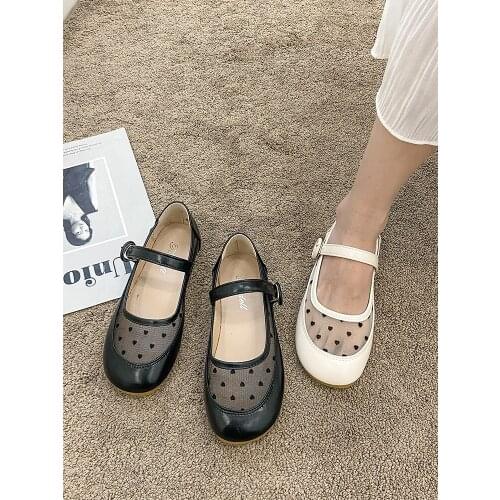 One Word Buckle Single Shoes Spring And Summer New Style Comfortable Flat Bottom All-Match Shallow Casual Womens Shoes