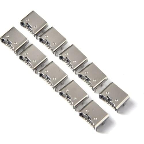 10pcs/lot 6 Pin SMT Socket Connector Micro USB Type C 3.1 Female Placement SMD DIP For PCB Design DIY High Current Charging