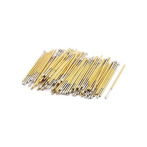 100pcs PL75-G2 1.0mm Dia 33.3mm Length Metal Spring Pressure Test Probe Needle