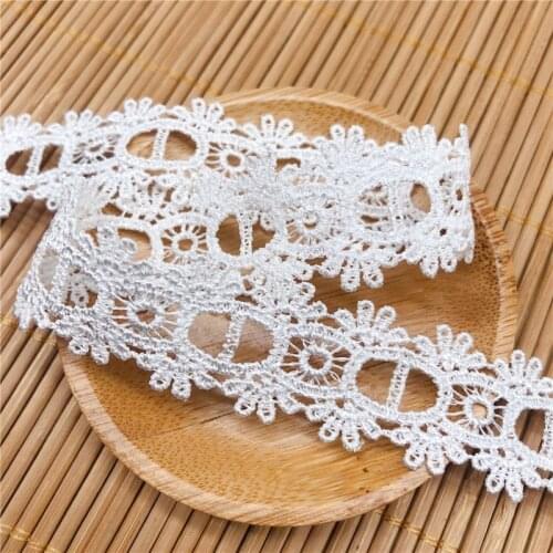 15yards/roll 22MM Lace Fabric Trim 2019 for Wedding Dresses DIY Embroidered For Sewing Decoration African Lace Ribbon Tape