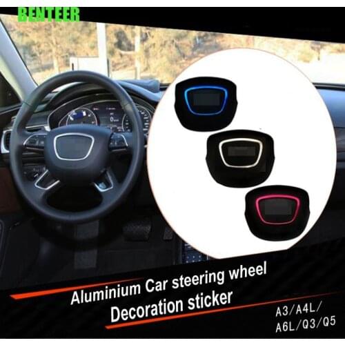 Aluminum car steering wheel sticker car interior decoration for Audi A1 A6 A5 A7 A3 A4 Q3 Q5 S3 S5 S7 TT S3 S4 S5 S6 S7 S8