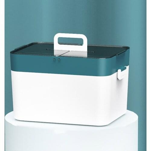 Medical First Aid Box Portable PP Material White Orange Green Convenience Compartment 28.5x21x21cm Medicine Chest