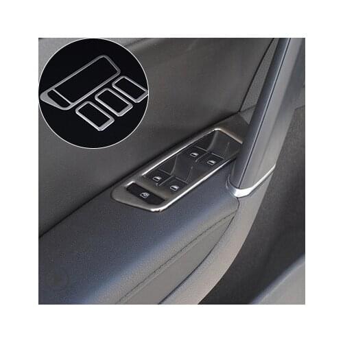 Car styling 4pcs/set Stainless Steel Door Window Button Frame Round Trim Covers For Volkswagen Golf 7 MK7 Auto Accessories